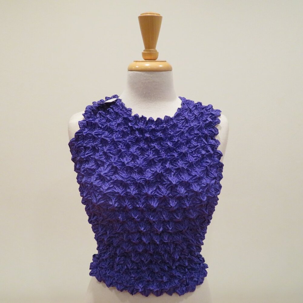 F.C Popcorn Bubble Crinkle Tank Top Women’s One Size Stretch Sleeveless 90s